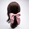 Set of 3 Women Big Ribbon French Hair Barrette Elegant Satin Huge Bow Hair Clip Solid Color Hair Accessories view 2
