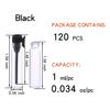 120Pcs 1Ml Mini Cute Empty Glass Perfume Essential Oils Sample Vials Bottles with Black Plastic Rod Caps Glass Vials Sample Dropper Bottle for Essential Oils Aromatherapy (120Pcs 1Ml Black Plastic Rod view 2