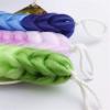 3 Pack Long Stretch Back Sponge with Rope Handles Stretchable Braided Mesh Exfoliating Scrubber for Men and Women view 4