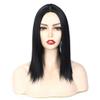 LXUE Middle Parting Synthetic Hairpiece Hair Topper 16 inches Clip in Hair Toppers for Women, Black view 1