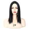 LXUE Middle Parting Synthetic Hairpiece Hair Topper 16 inches Clip in Hair Toppers for Women, Black view 2