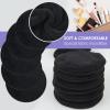 SUNLAND Reusable Makeup Remover Pads for Face,Eyes,Lips 16 Pack Microfiber Face Cleansing Gloves Washable with Laundry Bag and Travel Bag Rounds Toner Pads (Round 3.15inchx16, Black) view 2
