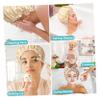 Beaupretty 3pcs Reusable Bathing Caps for Women Solid Color Shower Caps Elastic Band Double Hair Protective for Spa and Salon Use view 2