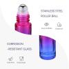 JIUWU Essential Oil Roller Bottles Perfume Roller Bottles Blue-Purple Gradient Vials 10 Pack 5ml Roll-on Vials with Silver Screw Cap Essential Oil Container (1 Tool, 5 Droppers, 10 Funnels) view 3