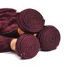 Brazilian 99J Hair Bundles Burgundy Red Virgin Human Hair Body Wave Hair Weaves 3 Bundles 8A Grade Hair Extensions (10"12"14",#99J) view 3