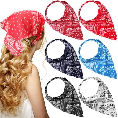 Syhood 6 Pcs Floral Hair Bandanas for Women Girl Boho Hair Scarf Headband with Clip Chiffon Cottagecore Head Kerchief(Vintage Floral Patterns)