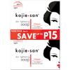 Kojie San Skin Brightening Soap - Original Kojic Acid that Reduces Dark Spots, Hyperpigmentation, & Scars with Exfoliating Soap Net Included - 65g x 2 Bars view 1