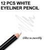 12PCS Erinde White Eyeliner Pencil, Soft Highlighter Gel Eyeliner Pencil, Eye Liner Pen, Professional Eye Bighten Eyeshadow Waterproof Matte Hypoallergenic, Easy to Colour, Skin Marker Pen view 3