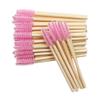100 PCS Pink Bamboo Eyelash Brushes Mascara Wands Eye Lash Eyebrow Applicator Cosmetic Makeup Brush Tool Kits view 1