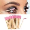 100 PCS Pink Bamboo Eyelash Brushes Mascara Wands Eye Lash Eyebrow Applicator Cosmetic Makeup Brush Tool Kits view 3