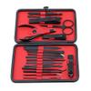 18pcs Black Men Grooming Kit Newest DesignLeather Case Manicure Set Nail Clipper Pedicure Care Tools, (YELLOW) view 2