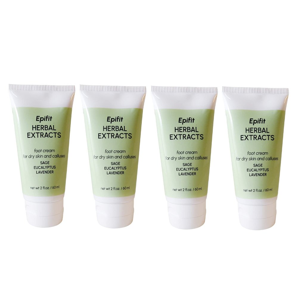 Epifit Aromatherapy All Natural Moisturizer Foot Cream with Rosemary Lavender Eucalyptus Sage and Seaweed 2 Ounces 4 pack