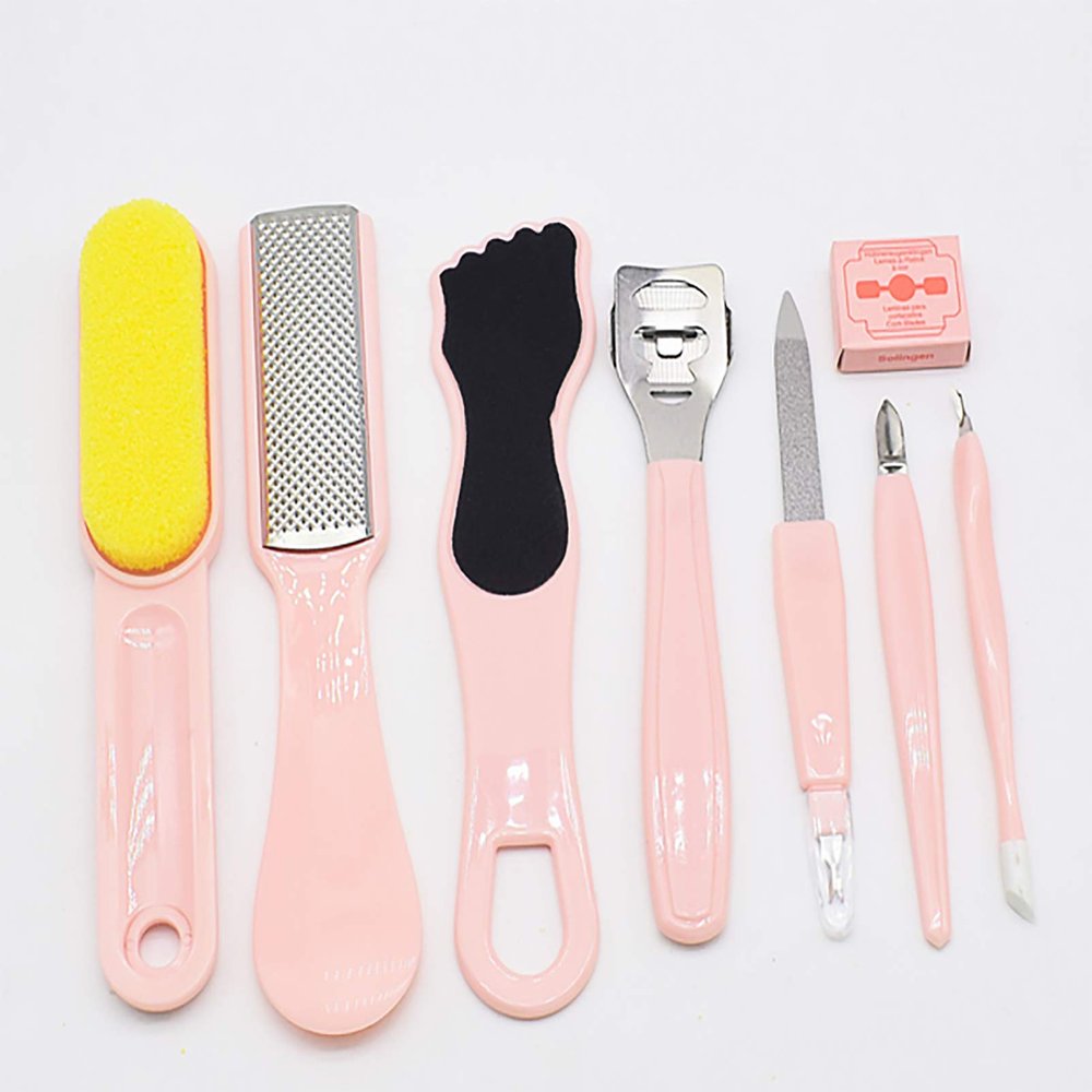 8 in 1 Foot File Kit Professional Pedicure Foot Rub Tool, Colossal Foot Dead Skin Remover Foot Scrub Care Tool for Feet, Callus Remover and Pedicure Exfoliator Tool for Women Men Gift, Green