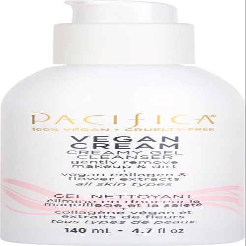 Pacifica Vegan Collagen Cream Gel Facial Cleanser - Daily Foaming Face Wash & Makeup Remover, Hydrating Anti-Aging Face Wash for Dry & Sensitive Skin, 4.7oz