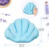 3 Pieces Inflatable Bath Pillow with Suction Cups, Terry Cloth Covered Shell Shape Bathtub Spa Pillow Comfortable Soft Cushion, Neck Support(Pink, Blue, White) view 2