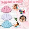 3 Pieces Inflatable Bath Pillow with Suction Cups, Terry Cloth Covered Shell Shape Bathtub Spa Pillow Comfortable Soft Cushion, Neck Support(Pink, Blue, White) view 4