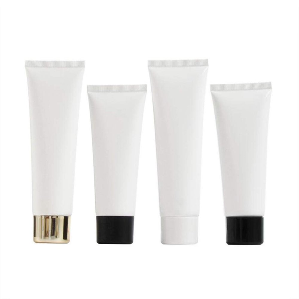 Skydume 10 Pcs 80ml Empty Plastic Squeeze Bottles Refillable Travel Cosmetic Sample Packing Containers Tubes for Facial Cleaner Shampoo Shower Gel Lotion White