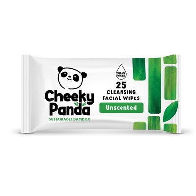 The Cheeky Panda Face Wipes | Unscented Biodegradable Makeup Remover Wipes | Pack of 25 Wet Wipes