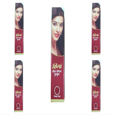 Maroon (Deep Red) Shilpa Saubhagya Kumkum Liquid Bindi Marun (5 Pack)