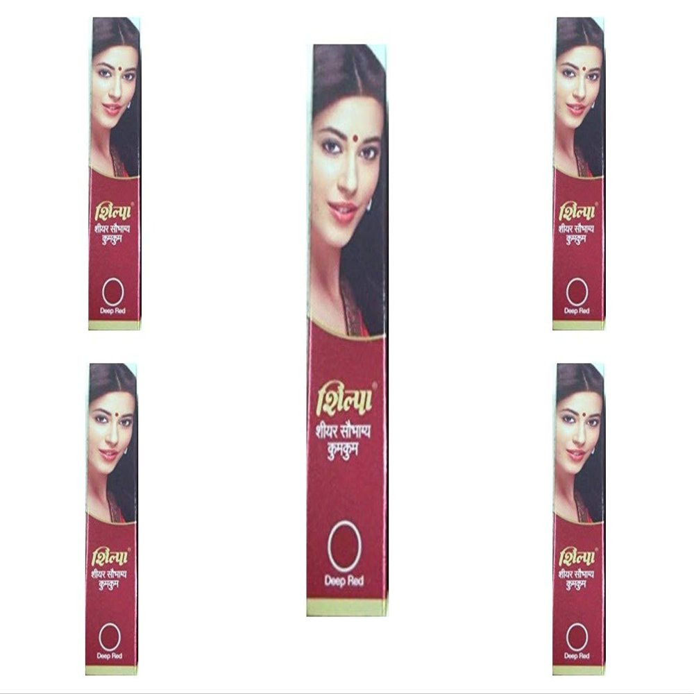 Maroon (Deep Red) Shilpa Saubhagya Kumkum Liquid Bindi Marun (5 Pack)