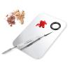 ALIOBC Makeup Mixing Palette, Upgrad Stainless Steel Metal Mixing Tray with Spatula Artist Tool for Mixing Foundation Nail-Art view 1