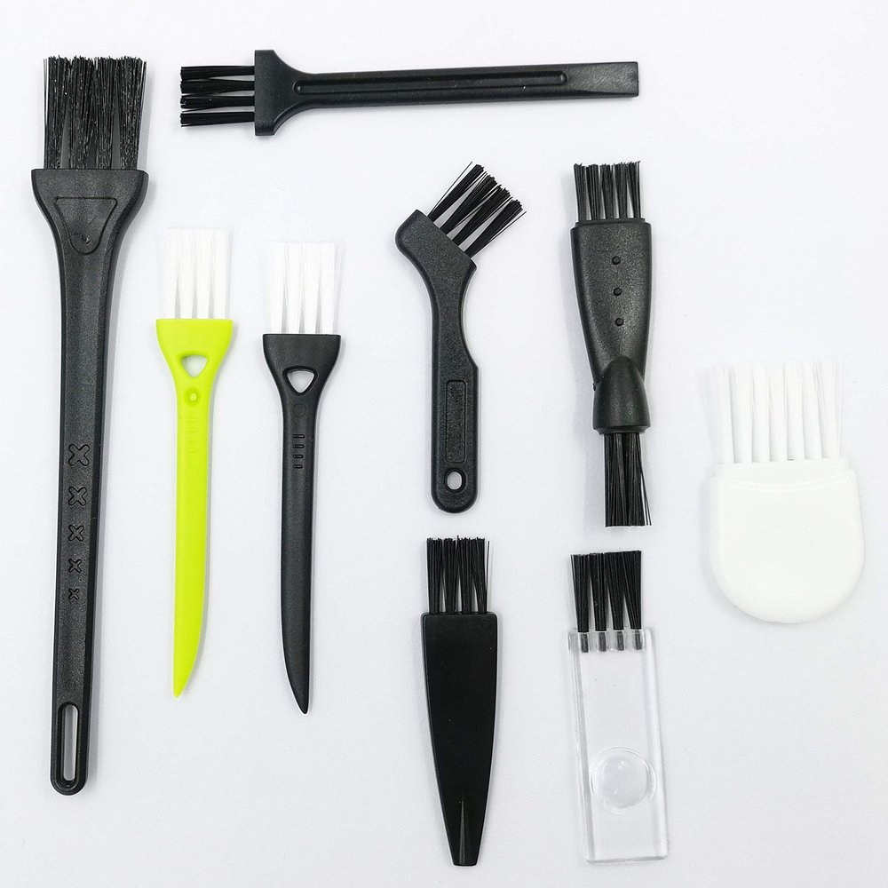 LEZHISNUG Electric Shaver Cleaning Brushes Razor Cleaner Set Nylon Bristles PP Handle Compatible with Electric Shaver, Trimmer - Set of 9, Mans Small Brush kit, Razor Cleaner