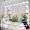 Bobening Vanity Mirror for Makeup Bluetooth, Extra Large Hollywood Lighted Mirror with 18 Dimming LED Bulbs Smart, Tabletop/Hanging Cosmetic Mirror with Touch Screen & USB Charging Port & Speaker view 1
