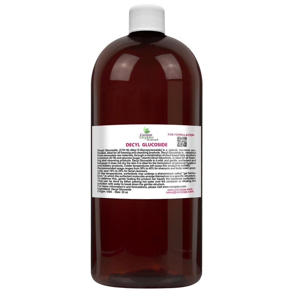 Dr Joe Lab Decyl Glucoside Natural Surfactant - Surfactants for Soap Making, Lauryl Glucoside, DIY Shower Gel, Skin Care, Body and Face Wash, Plant Derived, Natural - 32 Oz