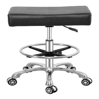 Antlu Adjustable Rolling Swivel Stool Chair for Massage Office Tattoo Kitchen, Work Heavy Duty Stool with Wheels (Black, with Foot Rest)