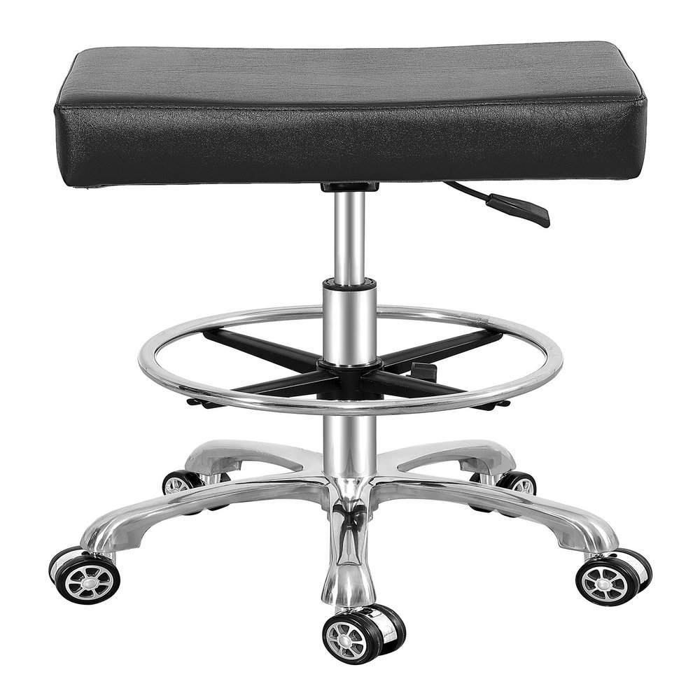 Antlu Adjustable Rolling Swivel Stool Chair for Massage Office Tattoo Kitchen, Work Heavy Duty Stool with Wheels (Black, with Foot Rest)