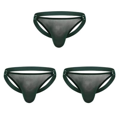 Andongnywell 3 Pack Mens Micro Mesh Briefs Comfortable Bulge Pouch Underwear Lingerie Underpants Knickers (ArmyGreen,X-Large)