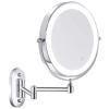 8 Inch Makeup Mirror Wall Mounted LED Lighted Cosmetic Mirror, Double Sided 1X/10X Magnifying Bathroom Vanity Magnifying Mirrors, USB Charge view 1