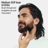 BFWood Small Travel Beard Brush - Natural Boar Bristles with Black Walnut Wood view 4