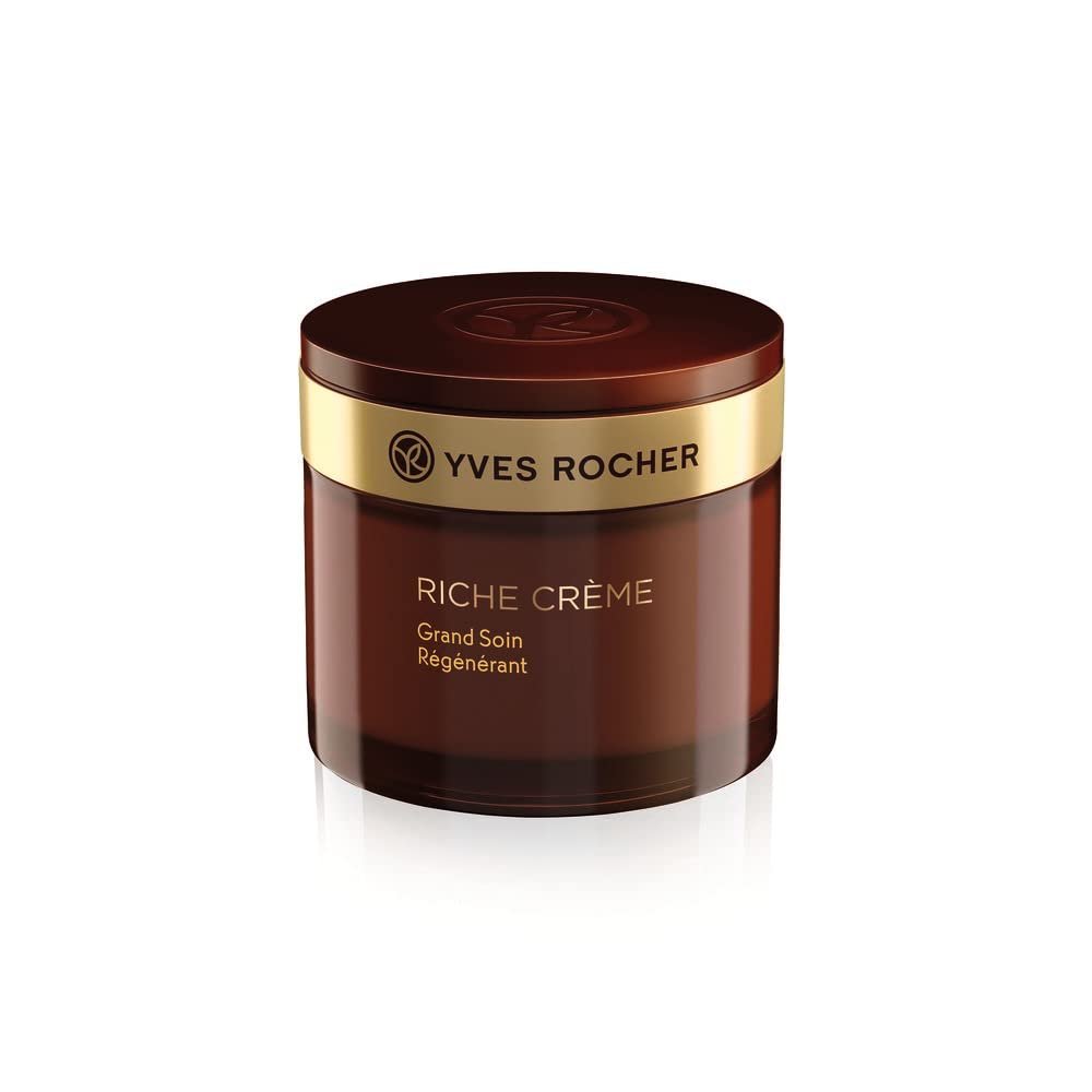 Yves Rocher Face Moisturizer Riche Crme Aging and Mature Skin, Day & Night Cream with precious oils, for Mature Skin + Dry skin, for smooth and healthy skin75 ml jar