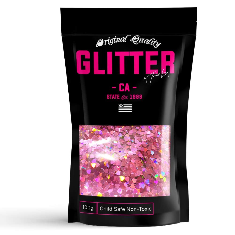 3mm Hearts Pink Premium Glitter 50g / 1.75oz Multi Purpose Shape Glitter