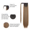 SEIKEA 28 Inch Clip in Ponytail Extension Wrap Around Long Straight Pony Tail Hair Synthetic Hairpiece for Women Ash Brown view 4