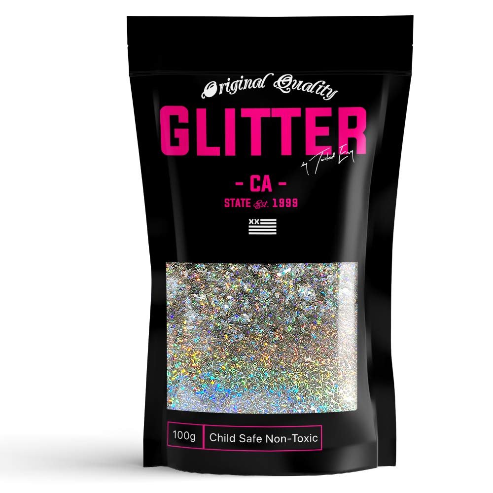 1mm Diamond Silver Holographic Premium Glitter 50g / 1.75oz Multi Purpose Shape Glitter