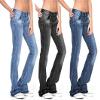 Andongnywell Women's Slim Jeans Plus Size Stretchy Skinny Bell Bottom Bootcut Pant Fringed Trim Mid-Rise Jeans (Blue,XX-Large) view 2
