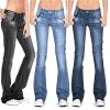Andongnywell Women's Slim Jeans Plus Size Stretchy Skinny Bell Bottom Bootcut Pant Fringed Trim Mid-Rise Jeans (Blue,XX-Large) view 3