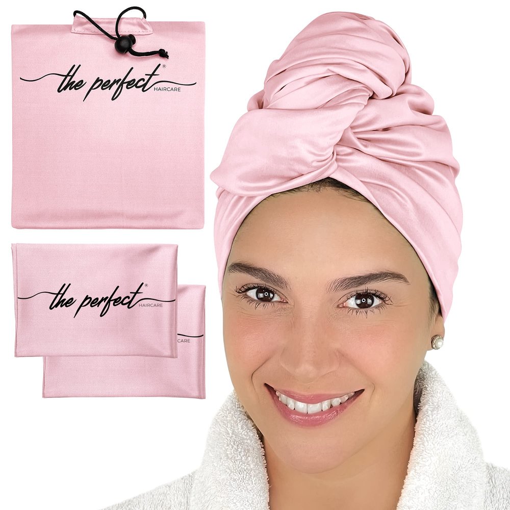 THE PERFECT HAIRCARE Curly Hair Girls Microfiber Plopping Towel Set - Anti-frizz Silky Smooth Hair Drying Wrap for Women - Super Absorbent Large Hair Towel + 2 Scrunching Towels to Micro Plop
