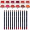 12 Colors Lip Liner Pencil, Lip Makeup Soft Pencils, Mattee Waterproof Lip Liner Pencil Lipstick Pen Long-lasting Comestic Tool Matte Lip Liner Pencil Set view 2