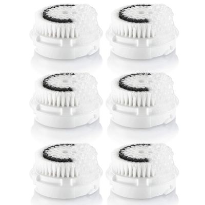 Facial Cleansing Brush Head Replacement, Facial Cleanse Brush Head, Normal Sensitive Facial Brush Heads, for Acne Prone, Clogged, Enlarged Pore, Deep Pore Sensitive Skins (White/6Pack)