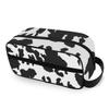 Toiletry Bag for Men Women Canvas Dopp Kit Travel Waterproof Shower Cosmetic Makeup Case Organizer for Gym Grooming Shaving Cow Print view 1
