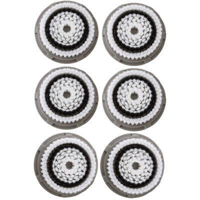 Facial Cleansing Brush Heads Replacement, Facial Cleansing Brush Head, Normal Facial Brush Heads, for Acne Prone, Clogged, Enlarged Pore Skins (6Pack/Grey)