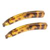 Parcelona French Small Savana Light Shell 3  Celluloid Set of 2 Ponytail Holder Banana Hair Clip for Fine Hair Flexible Ponytail Holder Hair Accessories for Women, Made in France view 1