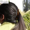 Parcelona French Small Savana Light Shell 3  Celluloid Set of 2 Ponytail Holder Banana Hair Clip for Fine Hair Flexible Ponytail Holder Hair Accessories for Women, Made in France view 3