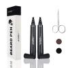 2PCS Beard Pencil Filler for Men - Sweat Proof, Water Resistance, Long Lasting & Natural Finish barber Pencil, Mustache Repair Shape(BLACK) view 1