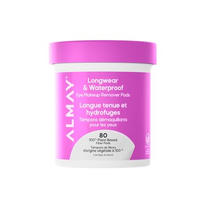 Almay Longwear & Waterproof Eye Makeup Remover Pads, 80 count(Packaging May Vary)
