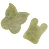 Beaupretty 2pcs Jade Scraping Board for Face Massage Natural Green Gua Tools Absorption of Skin Care Products Smooth Edges for Safe Use view 1