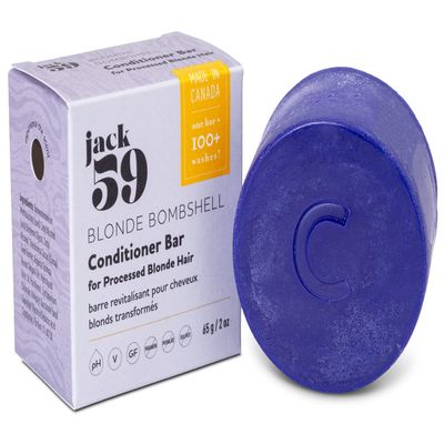 All Natural Conditioner Bar, Purple Conditioner for Blonde, Silver & Grey Hair, Non-Staining, Prevents Static and Build Up with Toning Properties, Acondicionador en Barra, Blonde Bombshell, 2oz